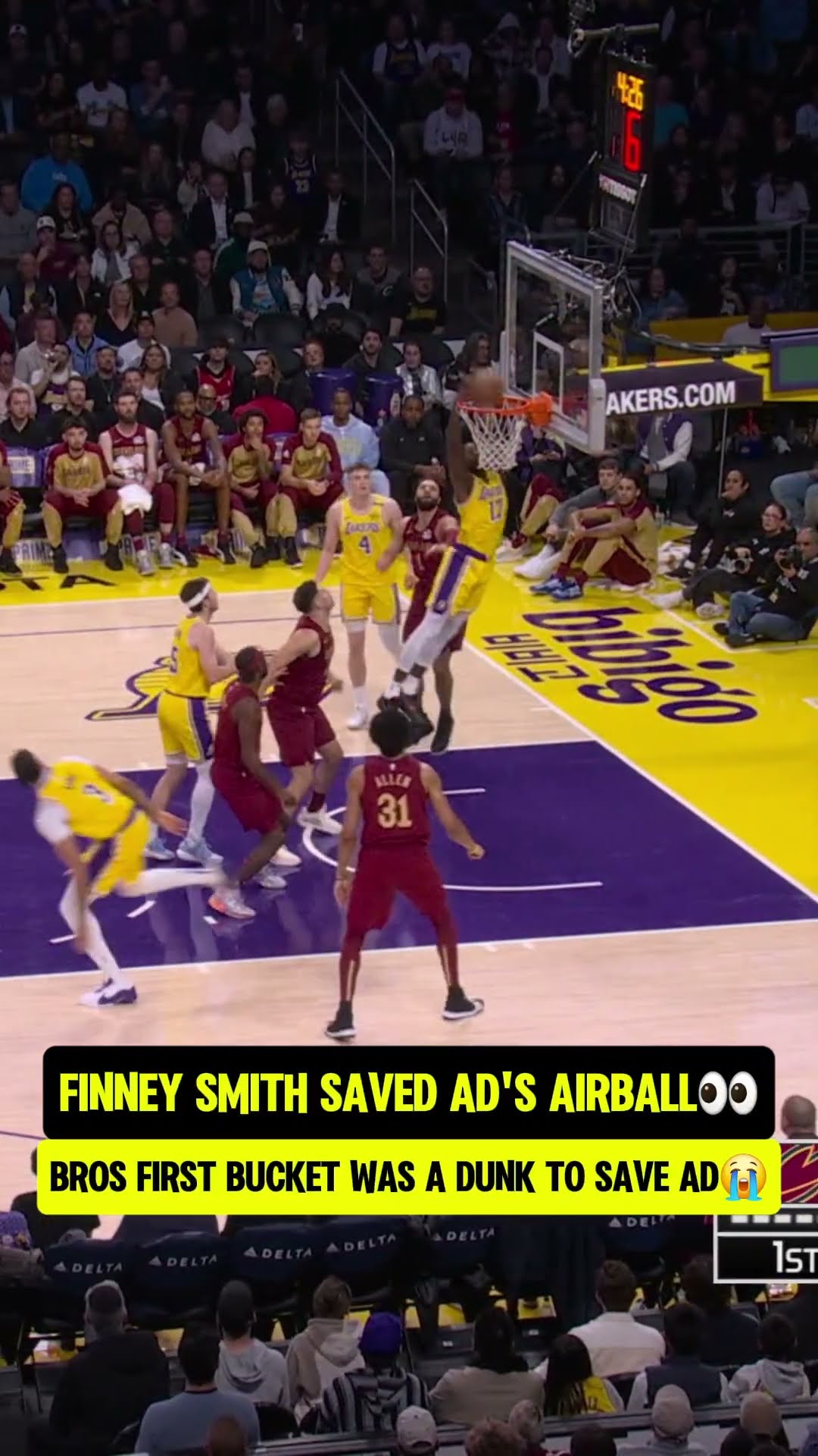 Finney Smith first Lakers Bucket?
