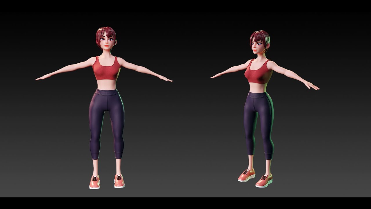 Stylized Character Girl - Alice Blender Cycles and Eevee - 3D Model Download - YouTube