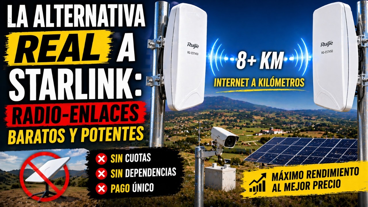 La alternativa REAL a Starlink: radio-enlaces BARATOS Y POTENTES. Internet a kilómetros