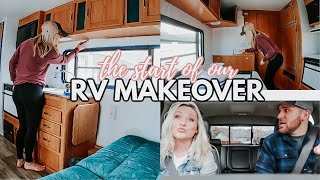 The START of our RV Makeover // SPEND THE WEEKEND WITH US! // PAINTING THE TRAILER & DATE NIGHT