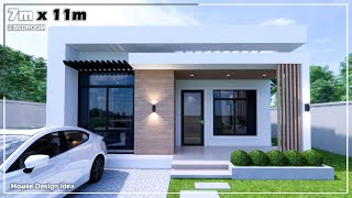 Simple House | House design idea |  7m x 11m (77sqm) | 2Bedroom
