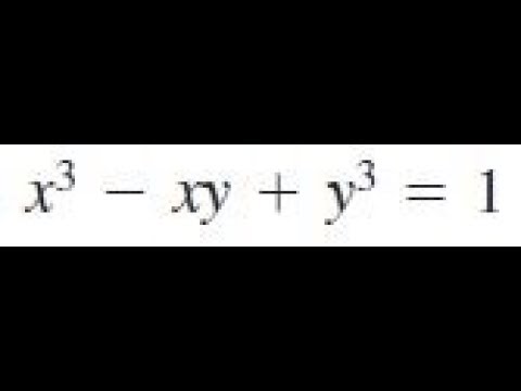 Find The Derivative Of X 3 Xy Y 3 1 Youtube