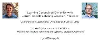 Learning Constrained Dynamics with Gauss Principle adhering Gaussian Processes | L4DC 2020