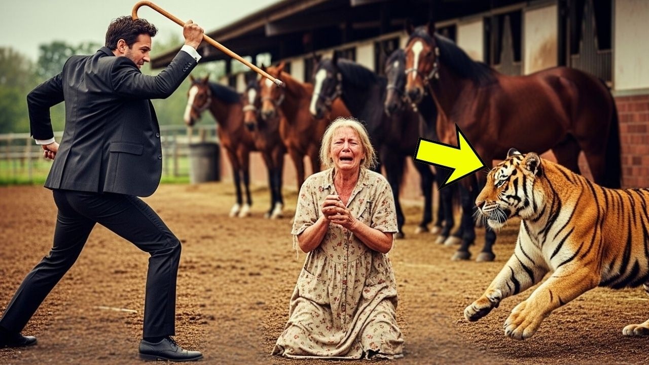 الابن الغني يقرر معاقبة عجوز متسولة جائعة لسرقة الحليب، حتى يظهر النمر في الوقت المناسب تماماً...