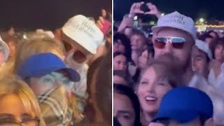 Travis Kelce KISSES Taylor Swift at Coachella Whilst Watching Ice Spice's Set Together