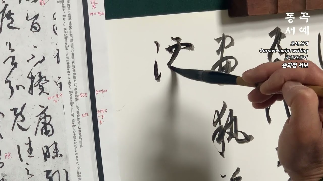 초서 쓰기 17 Cursive script writing 草書を書く손과정 서보