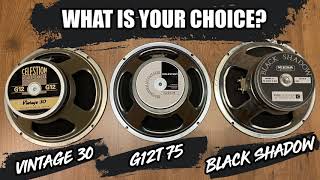 Vintage 30 vs G12T-75 vs Black Shadow - SPEAKERS COMPARISON