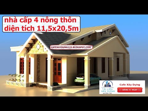 BẢN VẼ NHÀ CẤP 4 NÔNG THÔN || DIỆN TÍCH 11,5x20,5m || NT17