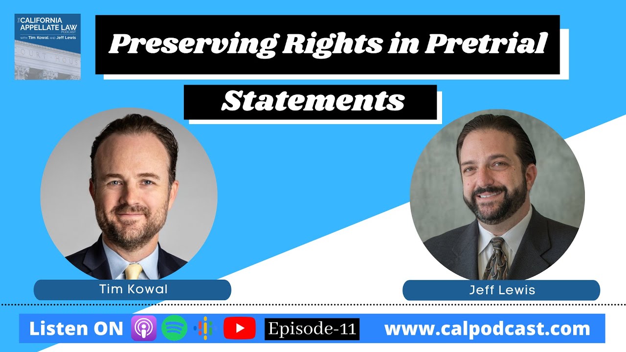 Preseving Rights Preserving Rights in Pretrial Statements - YouTube