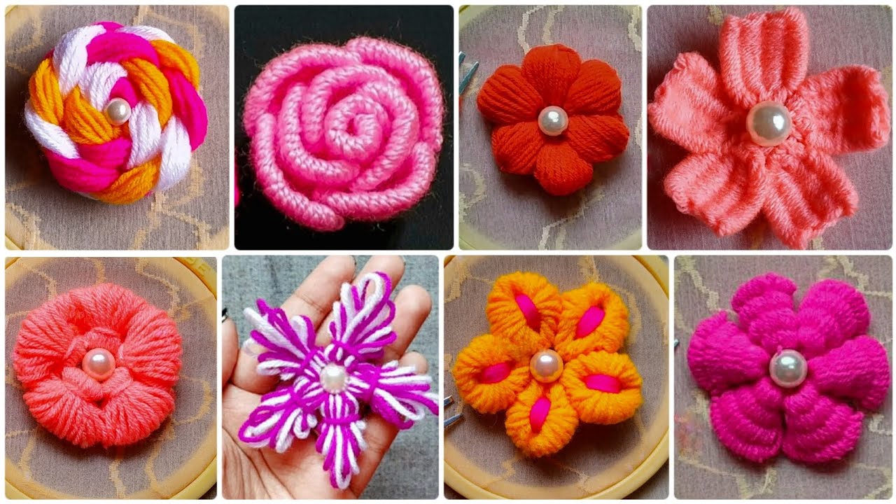 Super Easy Woolen Flower Making for Beginners|Hand Embroidery|Amazing ...