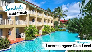 Swim Up Lover's Lagoon Honeymoon Club Level HR | Sandals Grand St Lucian | Room Tour & Review 4K