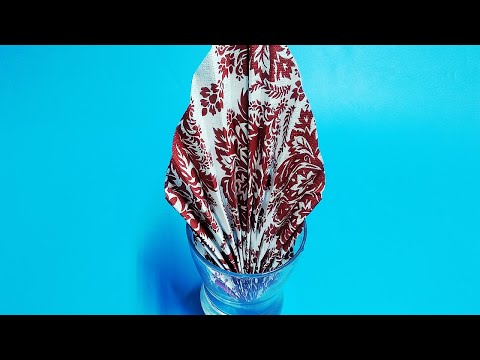 קיפול מפית בכוס