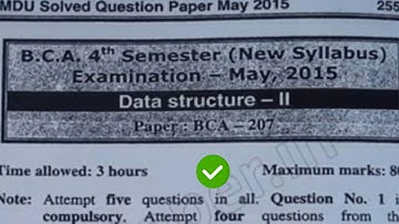 2015 Mdu BCA 4th Sem Data Structure Question Paper