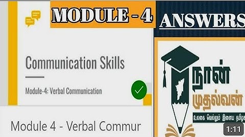 Communication Skills / Verbal communication (Module 4) #naanmudhalvan