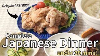 Complete Japanese Dinner in 30 Minutes | Crispy Karaage, Rice, Miso Soup & Shio-momi