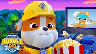 Rubble Builds a Drive-In Movie Theater & Watches a Movie With His Family! | Rubble & Crew