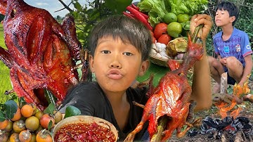 Decko streams, chapter: Primitive Foodie KH #007 Cooking Duck & eating deliciously in the jungle