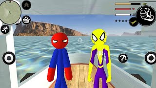 Süper Kahraman Çöp Adam - Best Flying Spider Stickman Rope Hero Boat Update #4 - Android Gameplay screenshot 4