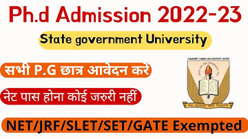 PhD admission 2022 | ccsu phd admission 2022 | latest PhD admission notification 2022-23| phd in up