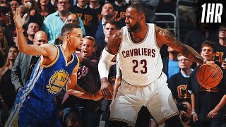 1 Hour of LeBron James \& Stephen Curry's BEST Postseason Matchup Moments!