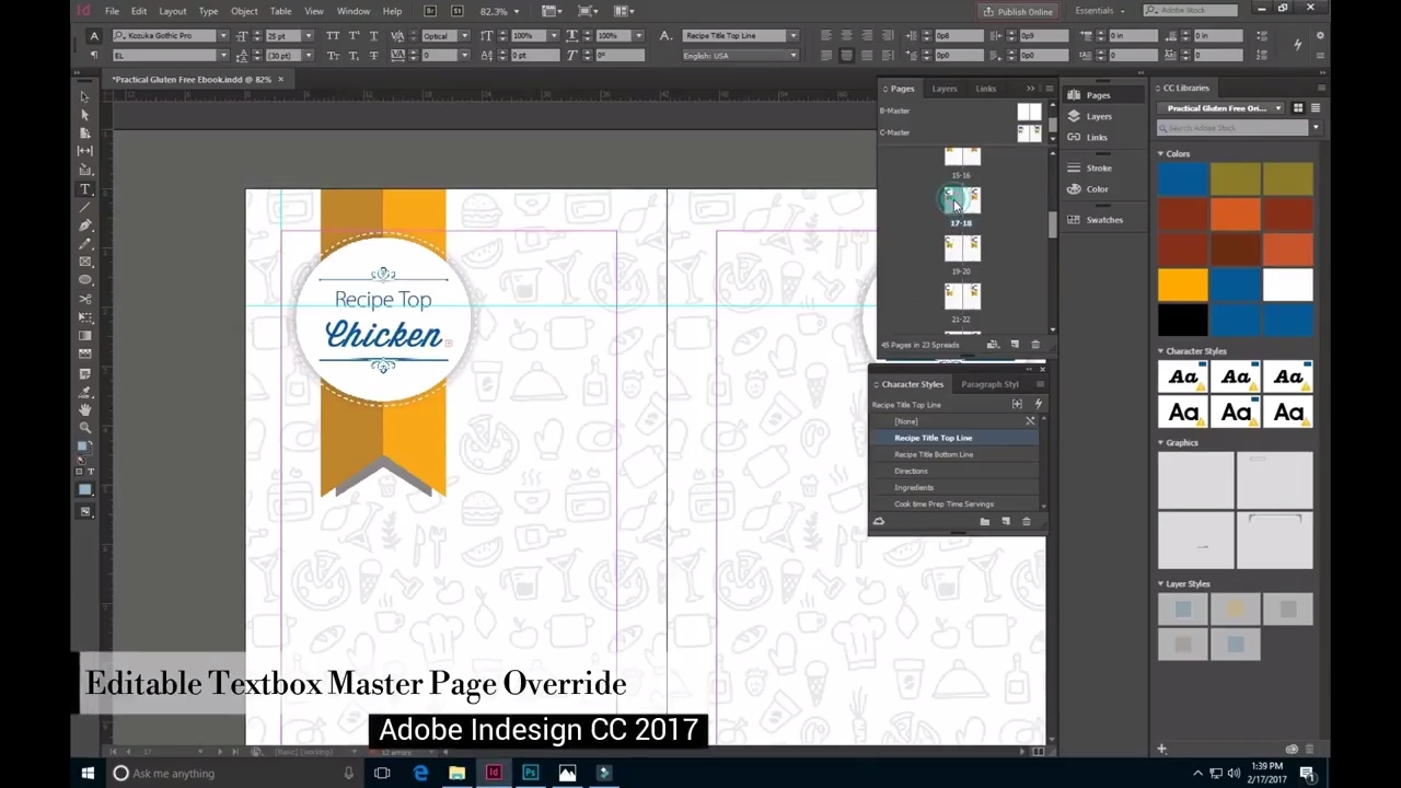 How to edit master page text boxes applied pages in Adobe InDesign CC 2017 - YouTube