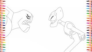 Ben 10 Coloring Page | Let's Digitally Color Kevin 11 Dark Matter And FourArms