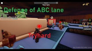 Defense of ABC lane Tryhard. Noobs in combat