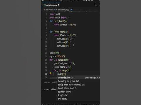 ️ Create a Heart using Python Turtle | heart code using Turtle #shorts ...
