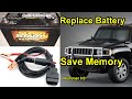 How to Save Car Memory and Replace Battery - using OBD Memory Saver - Changing Battery H3 Hummer.