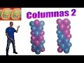 como hacer columnas de globos sin base - decoracion de fiestas infantiles - columnas de globos