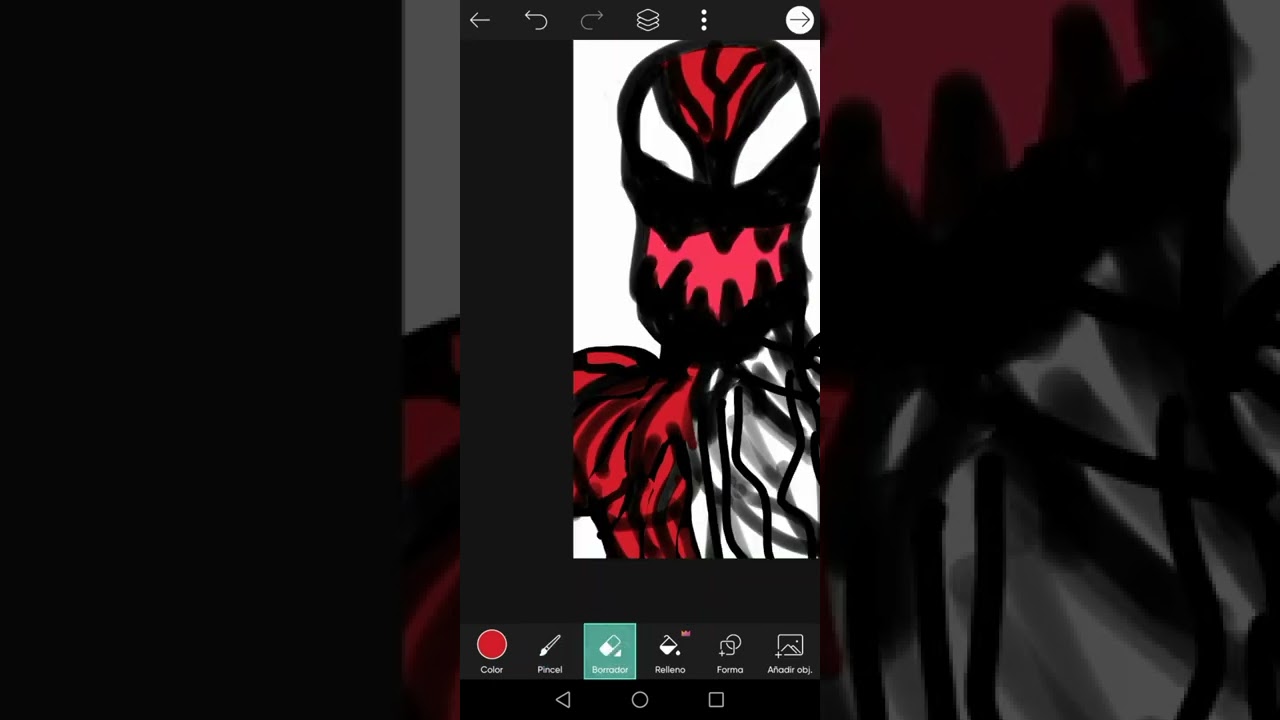 carnage dibujo a dedo digital 