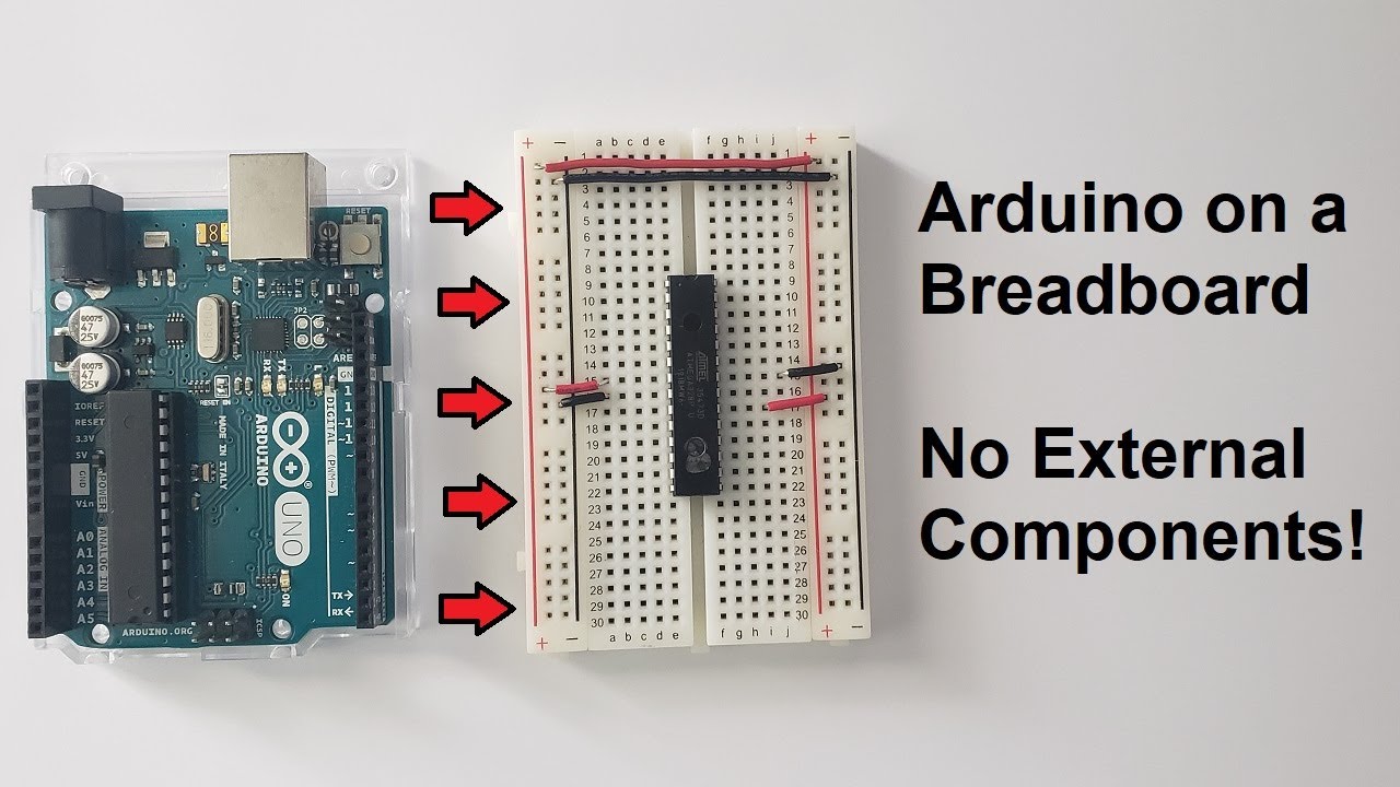 Running an Arduino on a breadboard with NO EXTERNAL COMPONENTS / How to  FLASH an Arduino BOOTLOADER 