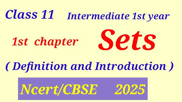 AP intermediate maths new Syllabus Class 11 maths chapter 1 sets introduction || sets definition ||