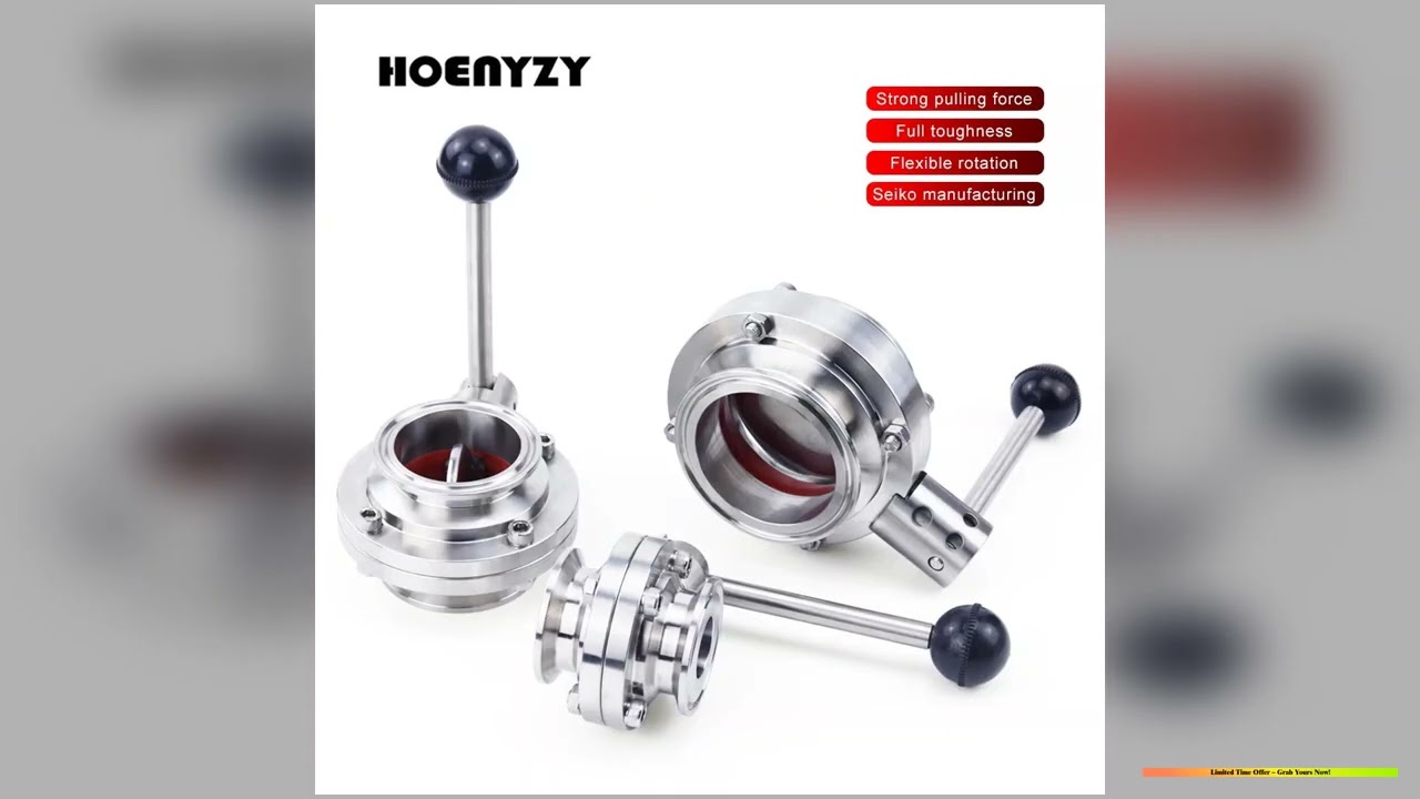 34 1 112 2 193225385163mm Stainless Steel 304 Sanitary Butterfly Valve Tri Clamp 50564775mm