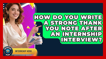 How Do You Write A Strong Thank You Note After An Internship Interview? - Internship Hero