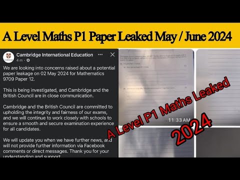 A Level Maths P1 Paper Leaked May /June 2024 | Cambridge | CIE 2024
