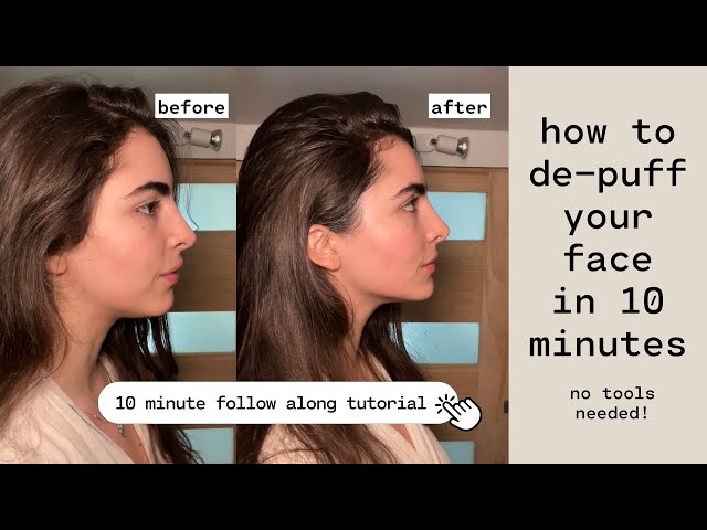 how to de-puff your face in 10 minutes with my viral face massage class=