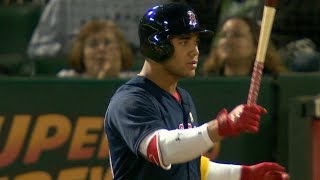 BOS@OAK: Moncada draws a walk in his first at-bat