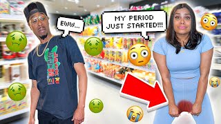 PERIOD PRANK ON my Husband IN PUBLIC | PERIOD PRANK