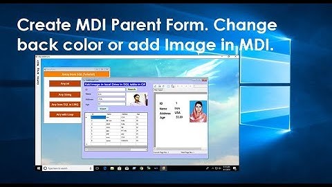 How to create mdi form in c#. Change back color or image in mdi form. Swift Learn