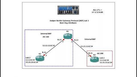Juniper Networking Border Gateway Protocol BGP Lab 3 (Next Hop Self Attribute)
