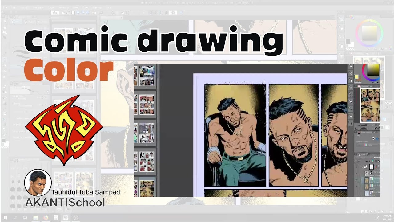 Comic book coloring - YouTube
