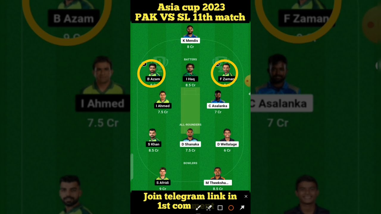 PAK VS SL Dream11 Team🤑🔥💯 #fantasycricket #cricket #shorts #dream11team 