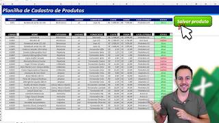 Como fazer Planilha de Cadastro de Produtos Automática no Excel | Botão e Formulário
