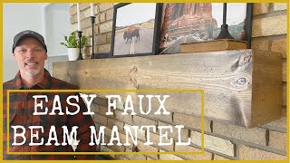 Wood Mantel DIY (Rustic Faux Beam) French Cleat Mantle Floating