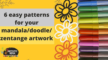 6 Easy Doodle Patterns for beginners  | Patterns for Doodling |Easy Zentangle Patterns | Part 1