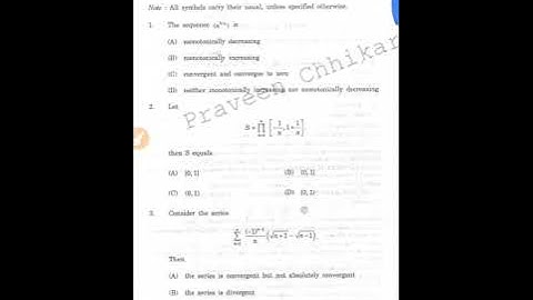 Montonically increasing or decreasing, converge, Msc entranc exam questions(maths)sequence & series.