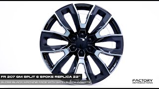 FR 207 – GM SPLIT 6 SPOKE REPLICA | Gloss Black Machined Face w/ Dark Clear and Satin Black Inserts