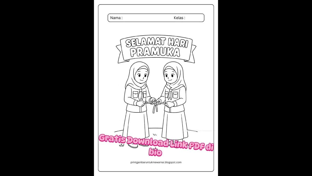 Download Gratis Gambar Mewarnai Tema Hari Pramuka PDF untuk Anak TK Paud dan SD