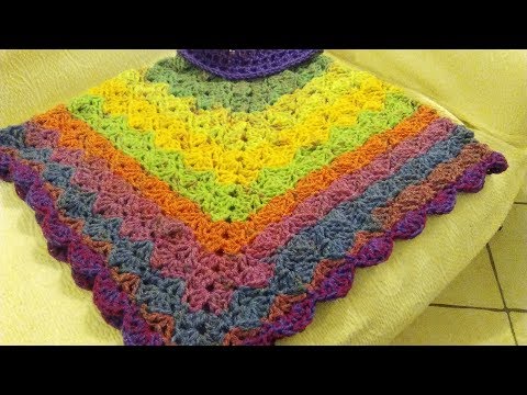 CROCHET PONCHO ANY SIZE ADULT OR CHILD tutorial